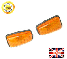 FOR PEUGEOT 406 1998-2004 PAIR FRONT WING SIDE INDICATORS LIGHTS LAMP LENS AMBER