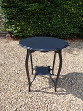 BEAUTIFUL SOLID MAHOGANY ANTIQUE EARLY 20TH ROUND TABLE PITCH BLACK FARROW& BALL