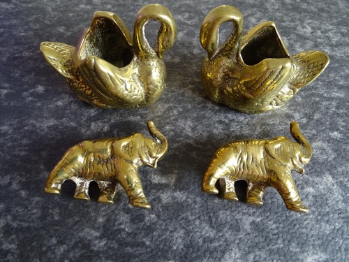Heavy brass elephant ornaments - brass,