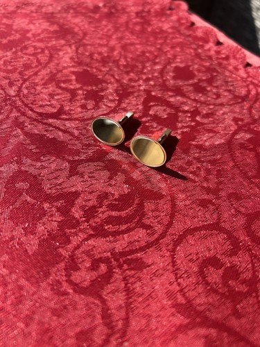 9ct gold oval - 9ct, cufflinks
