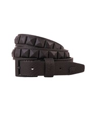 Single Stud Leather Belt Black