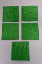 5 pieces, green Stained  Glass