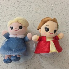 Disney Wishables Else And Belle Christmas Soft Toys.5 Ins X2