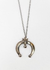 Navajo Sand Cast Naja Necklace ca 1970  Size: 14"  Naja is 2" H x 1.5" W