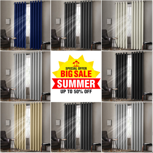 2pcs blackout curtains eyelet - 2pcs,