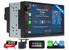 Double DIN 7" IPS Car Stereo Android Auto 14 Sat Nav Radio Head Unit CarPlay RDS