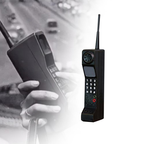 Retro brick phone ornament - retro,