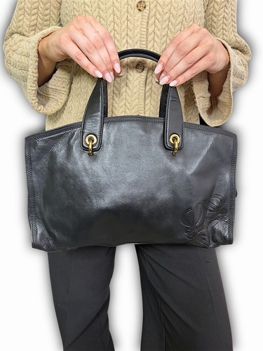 Vintage loewe handbag black - handbag,