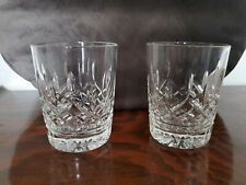 2 Waterford Crystal Double Old Fashioned Lismore Whiskey Glass Glasses 11.1cm