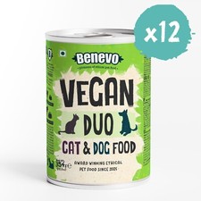 Benevo Duo Vegan Cat & Dog Food (12 Pack) Complete+Vitamins+Omega Oils+WheatFree