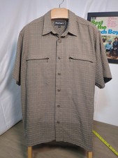 Rohan Rendezvous S/S  Shirt Mens Medium Checked  Zipped Pockets Short Sleeve