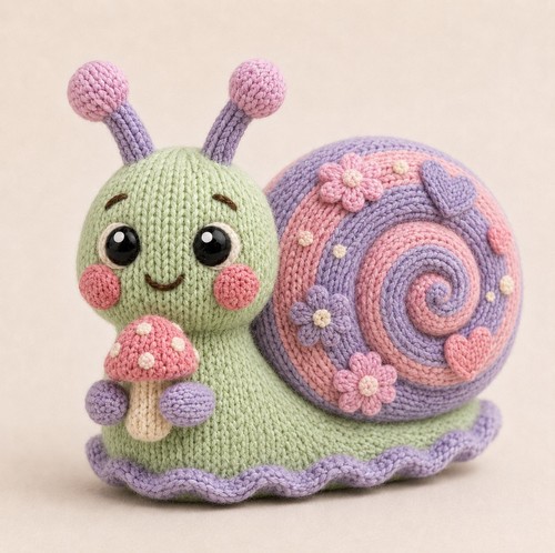 Pastel garden snail animal toy - pastel,