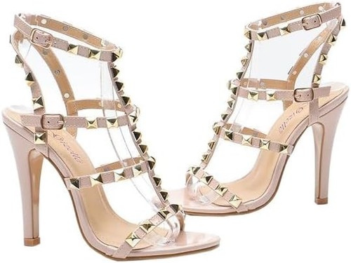 Womens studded high - studded, heel