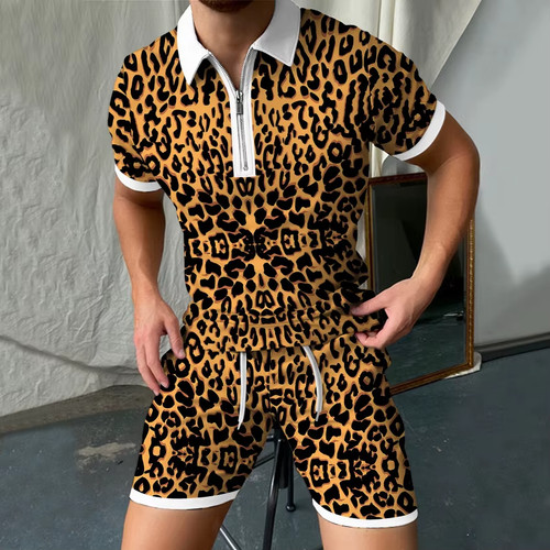 Men leopard print suit - leopard,