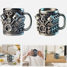 Personalized Stainless Steel Mug, V8 Resin Engines Cup 15oz Funny Coffee Cups UK