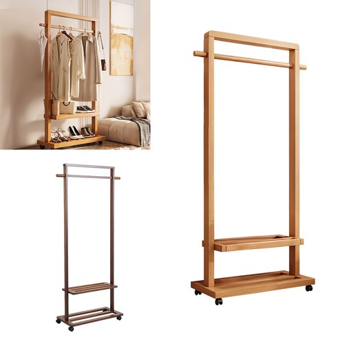Bamboo clothes rail wooden - bamboo,