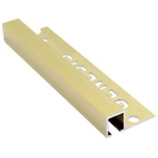 10mm / 12mm Genesis Brushed Brass Aluminium Tile Trim Square Edge TDP Profile