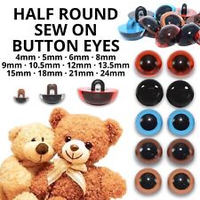 Button Eyes Sew On Half Round for Teddy Bear/Animal Soft Toy Making