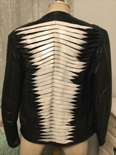 Felder Felder designer catwalk black leather short jacket.Size 8.RRP£650
