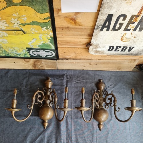 Pair brass dutch - pair,