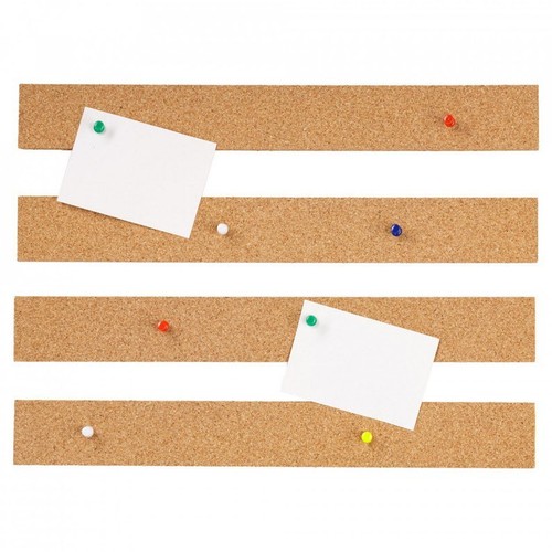 Natural cork board - natural, strips