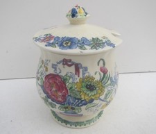 Mason's Strathmore Ironstone China Floral Sugar Pot with Lid