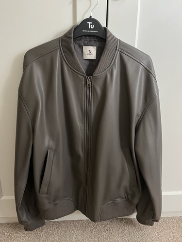 Taupe faux leather bomber - taupe,