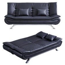 Faux Leather Sofa Bed 3 Seater