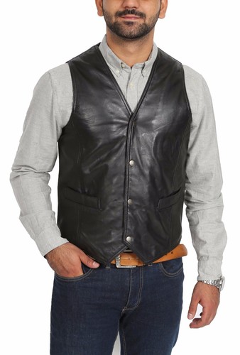 Mens real leather black - leather,