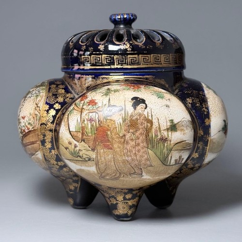 Satsuma ware pottery incense - pottery,