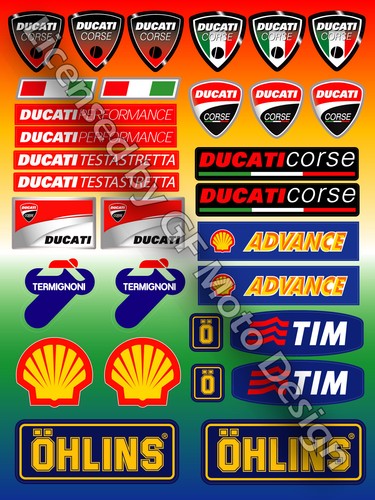 Ducati corse decal set - corse,