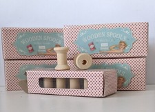 10 Plain Light Wooden Thread