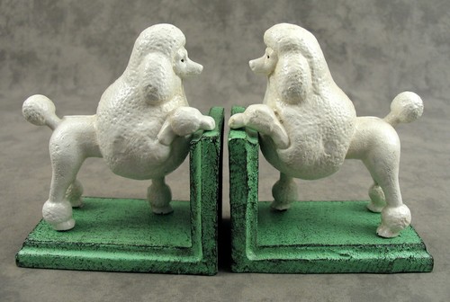 Pair white standard poodle - of,