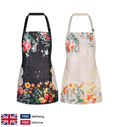Floral bib apron - bib, women