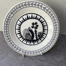 Scottie Wilson Signed Royal Worcester Crown Ware side plate 1960s VGC