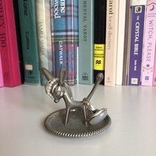 Vintage 60s Seba donkey silver plated jewellery trinket dish