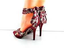 Red Leopard shoes Zip 3.75'' heel leopard print sole