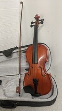 4/4 Size Unbranded Violin Bow Needs Rehairing In Case Spares Repair Parts Only