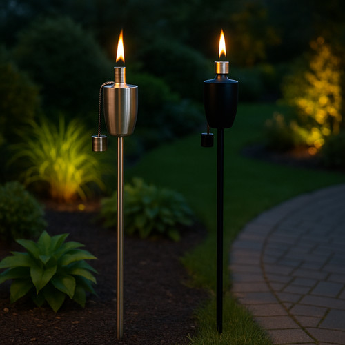 Metal garden torches tiki - metal,