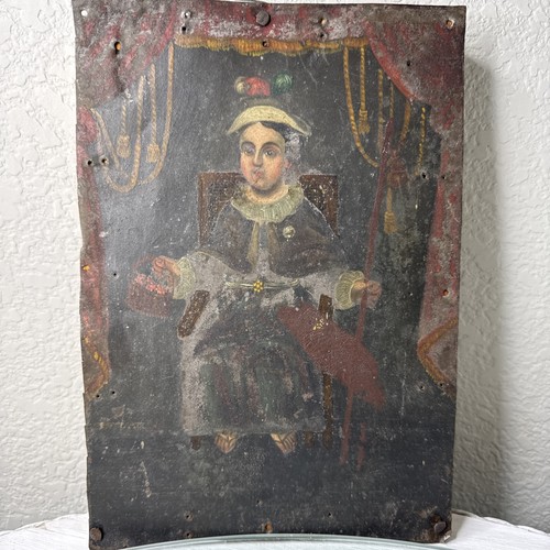 Antique mexican retablo oil - antique, retablo,