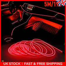 5M Red EL Wire Car Interior