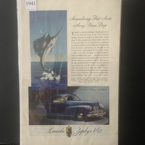 Vintage 1941 lincoln zephyr - vintage,