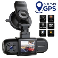 Campark FHD 1080P Dual Dash Cam Front Inside GPS Car Camera Night Vision WDR