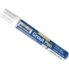 Ronseal One Coat Grout Pen 7ml White Reviver for Bathroom Kitchen Tiles