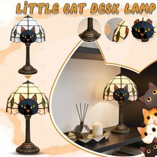 Black Cat Stained Glass Table