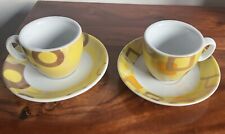Maxwell & Williams Espresso Coffee Cups & Saucers Retro Pair Porcelain Espresso 