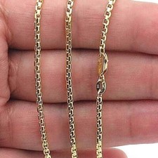 14K Yellow Gold 2mm Round Box Chain (Solid Links) 18"-26"