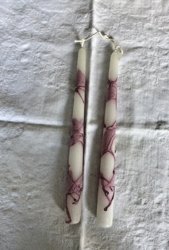 Pair white decorated tall - pair,