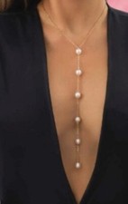 Faux pearl necklace - Y