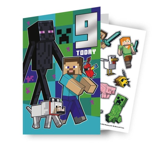 Minecraft birthday card - card, age